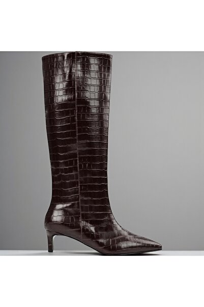 runa shoes Crocodile Detail Heeled Boots