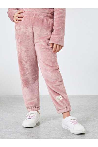 Styli Plain Faux Fur Half-Zip Front Sweatshirt and Joggers Set