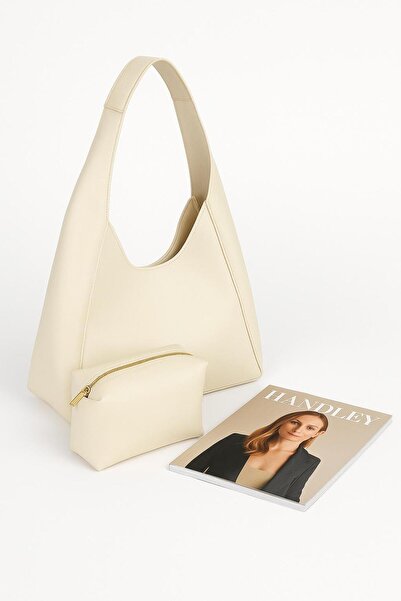 Handley حقيبة كتف نسائية، حقيبة مكياج، طقم مكون من قطعتين مع هدية