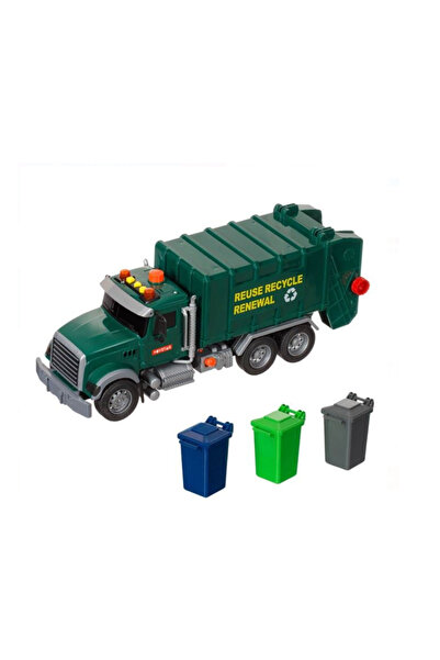 Lumi LUXURY Set Camion Gunier Verde cu 3 Pubele Lumina si Sunet +3 ani