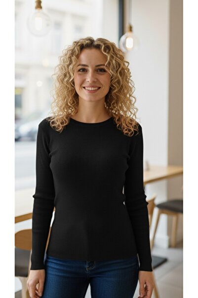 moda felinya Women's Round Neck Black Color Tie-Up Body