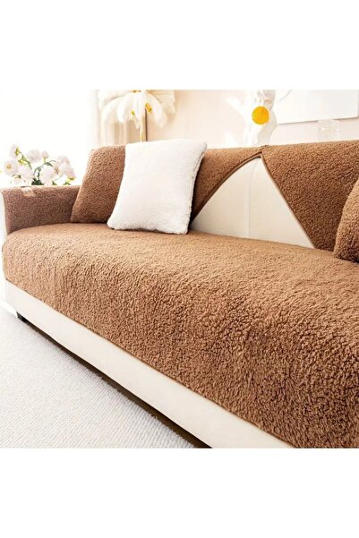 GHZAL Home Collection طقم تيدي كيرفرك المخملي (4 قطع) غطاءين كبيرين وغطاءين صغيرين للأريكة، منطقة جلوس 3،3،1،1 فقط،