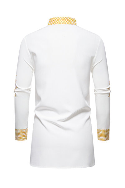 Take Two By Styli White Foil Print Longline Top and Pants Co-Ords