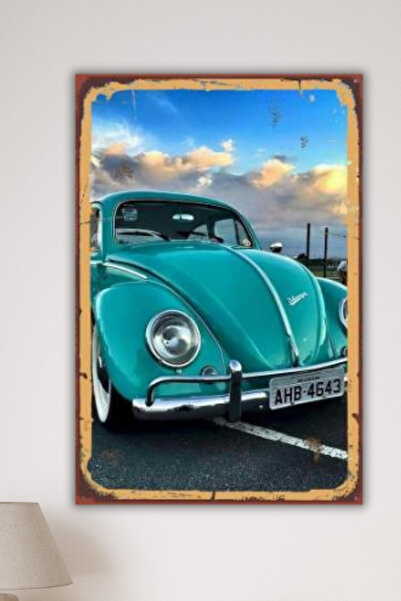 DURUSA Носталгична картина Volkswagen Beetle Reto MDF, 30x20 cm, 3mm MDF UV п...