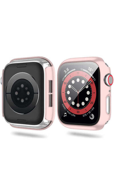 Casey Studios Husa cu Folie Apple Watch 3/2/1 - 42MM, Policarbonat Dur, Slim, Anti-Soc Full Screen, Pink
