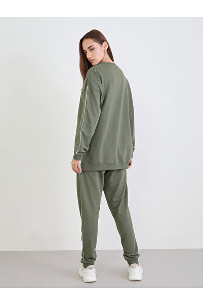 Styli Olive Oversized Longline Sweatshirt and Joggers Co-Ords