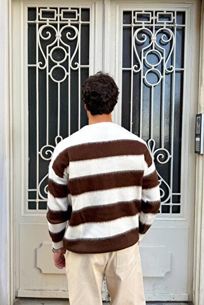 Flaw Wear Plush Textured Striped Sweater