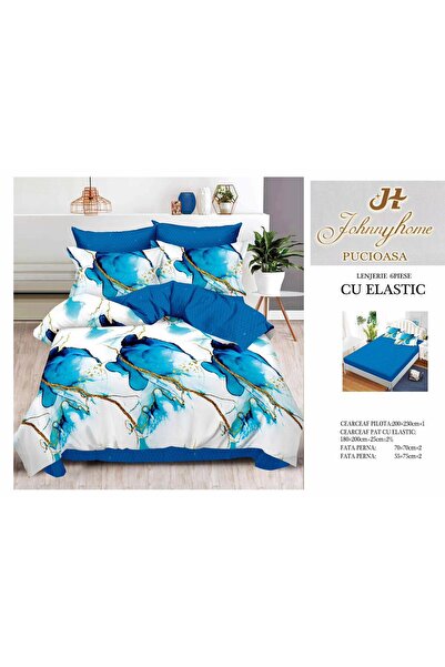 Inovius 6 Piece Luxury Johnny Home Bed Linen with Elastic Band, Pucioasa DSIPRO113