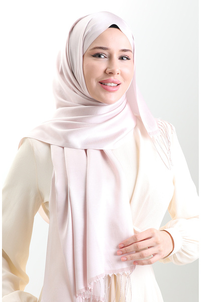 sefamerve شال فيسكوز طويل ذو شراشيب 70331-08 بودرة