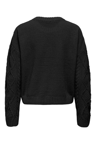 ONLY Onlelly Life Ls Cable O-Neck Cc Knt Women's Sweater 15351234 Black