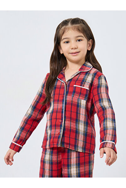 Styli Family Pyjamas - Kids Check Pocket Piped Shirt and Pyjama Set