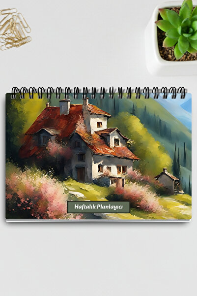 qoeuyl boutique Model sa temom prirodnih pejzaža: 1 A5 spiralni planer za bel...