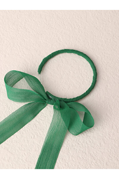 Take Two By Styli Green Hoop Earrings with Bow