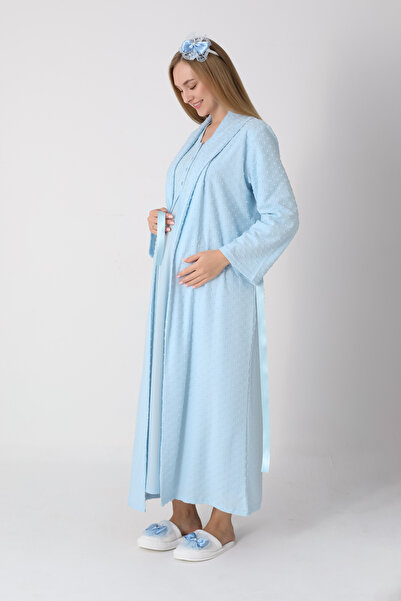 ERDENİZ TEKSTİL Set de 2 cămăși de noapte pentru gravide și rochie de materni...