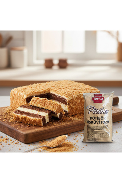 Torku Petibör Biscuit Powder 1 kg – Ready-To-Use Crumb Biscuits for Cake, Dessert, and Cheesecake Base