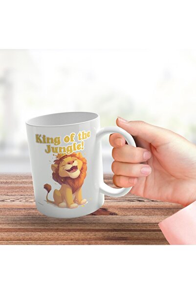 NASAQ Stuff4 Lion 'King of the Jungle' Ceramic Mug - 11 oz, Dishwasher & Microwave Safe