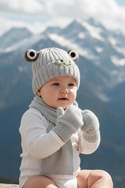 BATU GİYİM BABY BOY SCARF BEANIE GLOVES SET