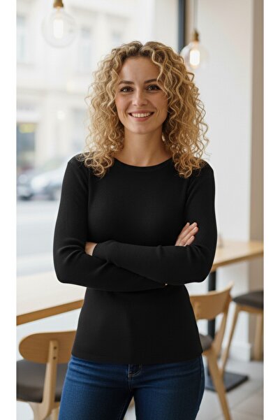 moda felinya Women's Round Neck Black Color Tie-Up Body