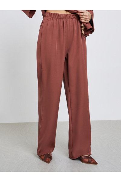 Styli Solid Wrap Beaded Tie Top and Pants Co-Ords