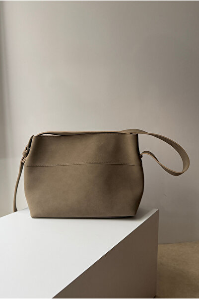 Mupa Shoes Women's Hand and Shoulder Bag Mink Suede