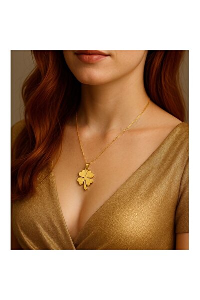 ByLily قلادة البرسيم رباعية الأوراق ذهبية وفضية