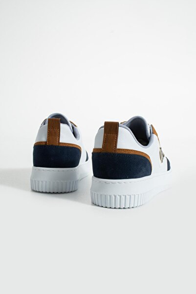 L.A Polo Thick Sole White Tan Men's Snekaer