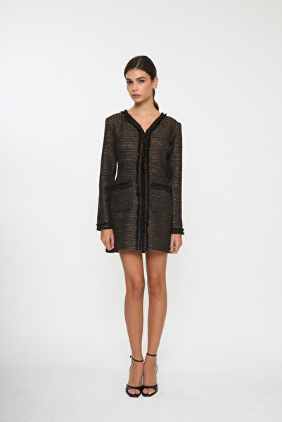 Tt Line Chanel Püskül Detaylı Mini Elbise