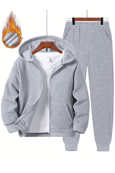 Jakinta Outdoors Çocuk Fermuarlı 2 İplik Şardonlu Eşofman Takımı – Rahat Kesi...