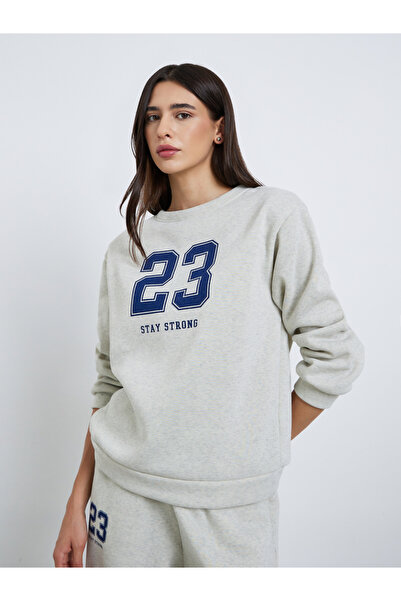 Styli Grey Crew Neck Oversized Sweatshirt and Joggers Co-Ords