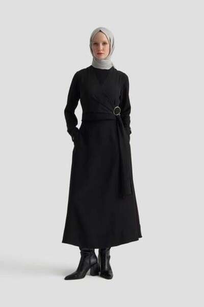 Armine Şifon Detaylı Etekli Takım - Siyah