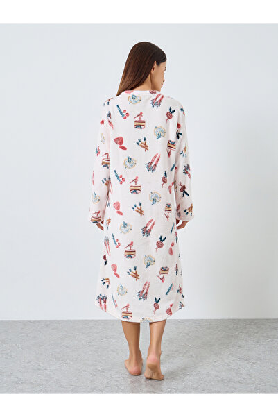 Styli Patterned Fleece Nightdress