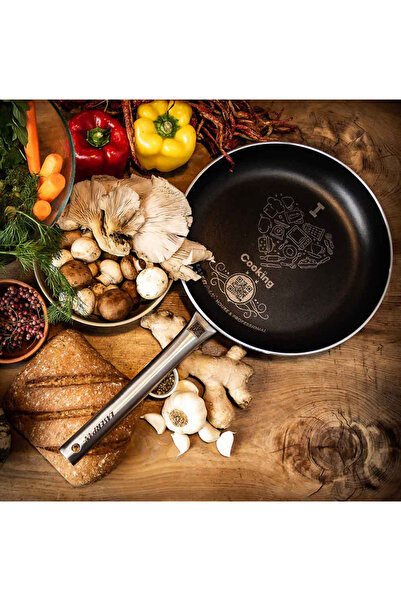 laserpan مجموعة مقلاة ووعاء متوافقة مع الفرن ذات هيكل فولاذي منقوش بالليزر (L...