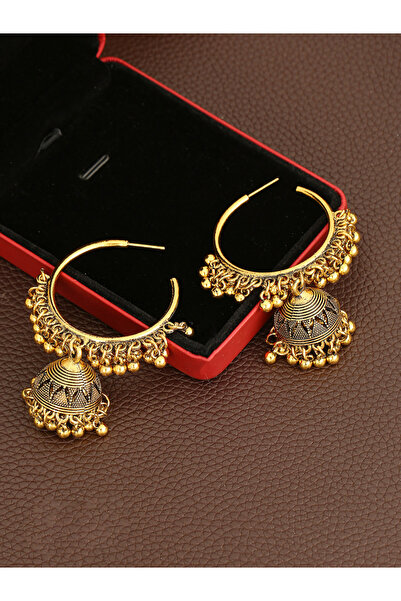Take Two By Styli Texture Bell Shape Jhumka Hoop Earrings