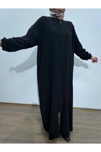 Berel Moda - Black Zippered Oversized , Elastic Sleeve, Comfortable Fit Aerobin Ferace