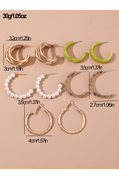 Take Two By Styli Set of 5 - Assorted Chic Hoop Earrings