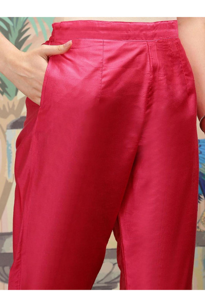 Ishin By Styli Red Floral Kurta and Pant with Dupatta Set