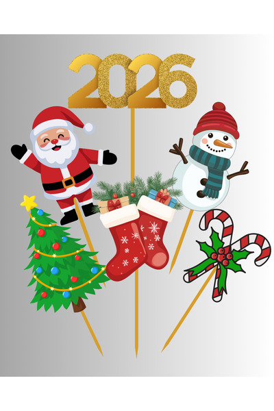 P&B COLLECTION WORKSHOP Yılbaşı Temalı Cupcake Kürdanı 12 Adet