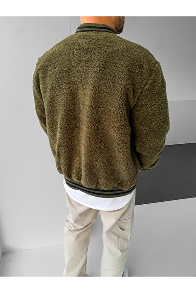 NO1 KONSEPT Πράσινο μπουφάν με φερμουάρ Premium Plush College