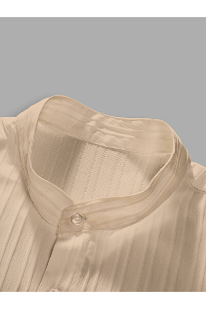 Take Two By Styli Men Beige Textured Shirt and Pants Co-Ords