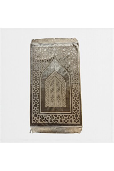 cekir سجادة صلاة إسلامية فاخرة من مخمل مرمرة - لون هندسي ذهبي