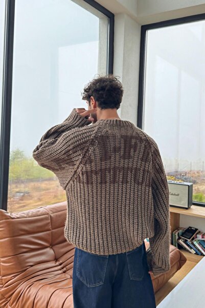 Flaw Wear Плетен пуловер с печат на гърба