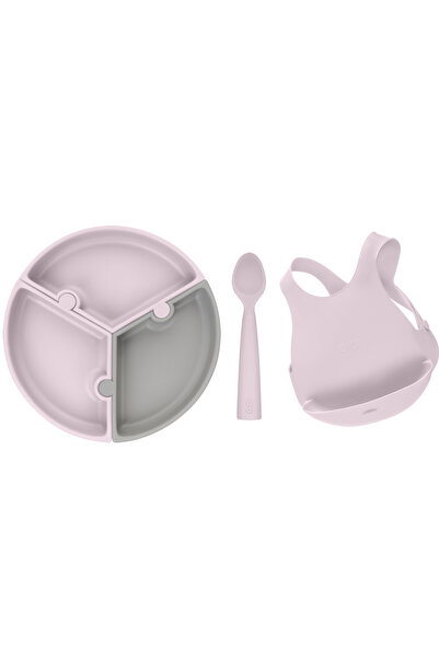 OiOi Puzzle 3 Piece Food Set Misty Lilac