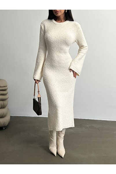 Paraf style Φόρεμα πλεκτό με μακρύ μανίκι με υφή
