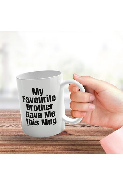 NASAQ Funny Christmas Mug for Sister - 'My Favourite Brother Gave Me This' - 11 oz Ceramic