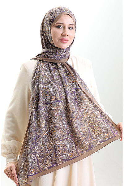 sefamerve Karaca Patterned Mio Shawl 82011-05 Earth Purple
