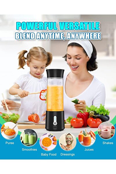 Al Rayyan Sports XVersion Portable Mini Blender 500ml USB Rechargeable - Black