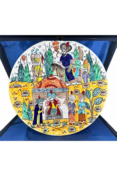 Çini Evi طبق فخار إيزنيك مصغر – اعتراف السفير للحاكم (30 سم)