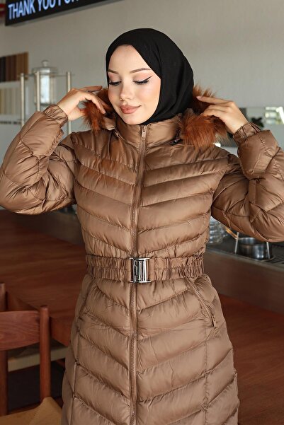 Missvalle Hooded Puffer Jacket Brown 6155