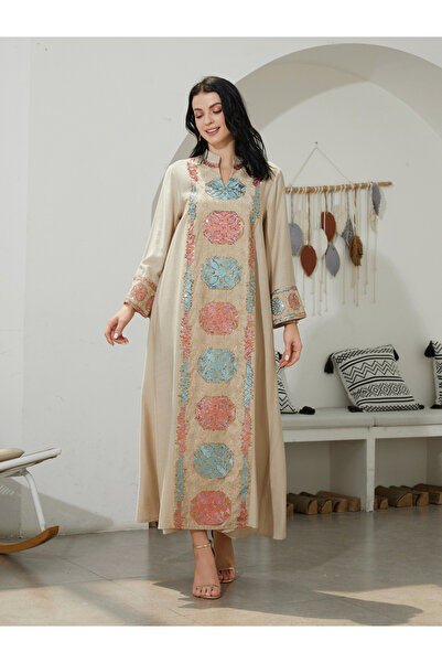 Take Two By Styli جلابية مطرزة بالترتر بتصميم حرف A