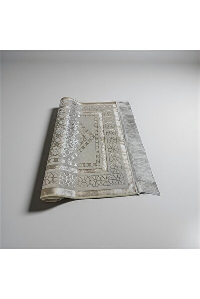 cekir سجادة صلاة إسلامية مخملية فاخرة مرمرة - تألق زهري فضي